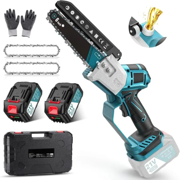 Motosega Elettrica Compatta a Batteria con Motore Brushless e Lubrificazione Automatica